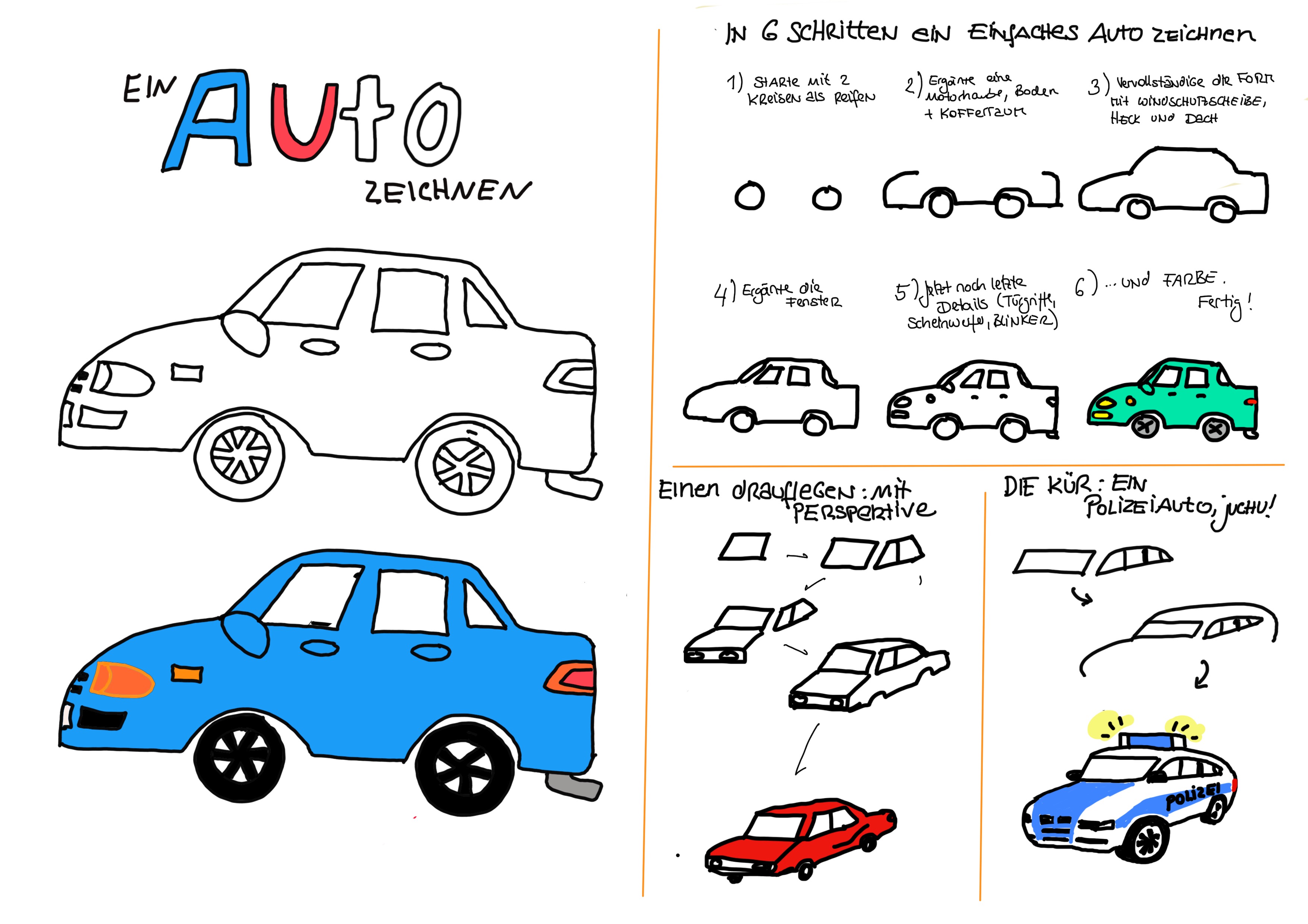 Ein Auto zeichnen | Fahrzeughits der Kids - Creatipster