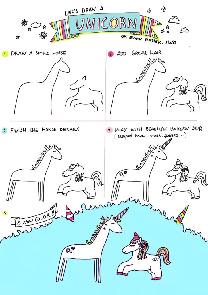 Einhorn zeichnen | 6 süße Einhörner step-by-step zeichnen... uiii Einhorn zeichnen | 6 süße Einhörner step-by-step zeichnen... uiii