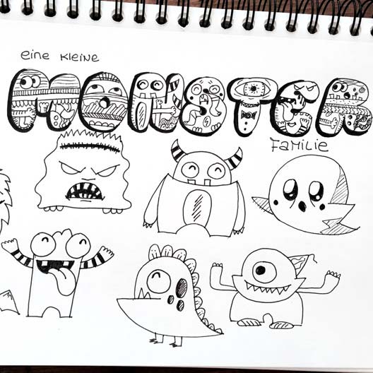Zeichnen Lernen Im Doodle Stil In Lustigen Kleinen Ubungen Creatipster