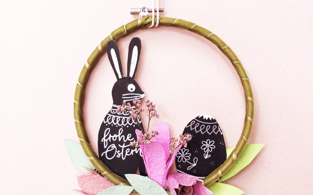 DIY Osterdeko | Einen schicken Osterkranz aus Alltagsmaterialien zaubern