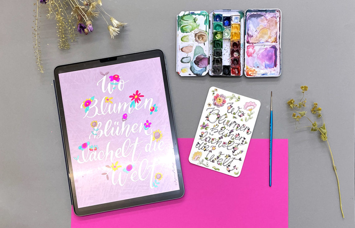 Eine HandletteringIdee für den Frühling ein eigenes BlumenAlphabet